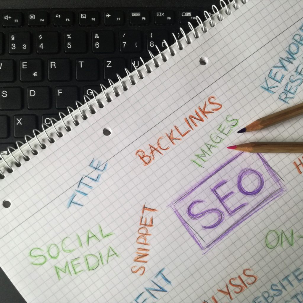 pexels photo 942331 942331 Close-up of notebook with SEO terms and keywords, highlighting digital marketing strategy.